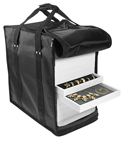 SE JT915TCB Black Jewelry Carrying Case (Holds Fourteen 1" Trays)