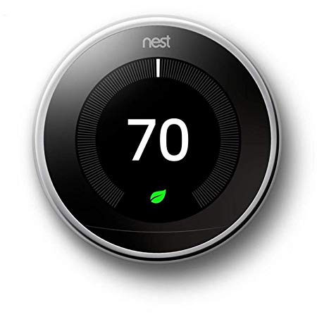 Nest T3019US Nest Learning Thermostat, Polished Steel