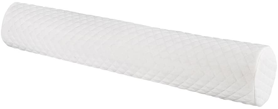 uxcell Round Memory Foam Bolster Neck Support Pillow Cervical-roll Bolster Leg Spacer for Side Back Sleepers with Washable Cover - 15 Inches X 3 Inches / 38cm X 8cm White