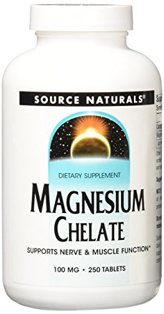 SOURCE NATURALS, Magnesium Chelate 100 mg - 250 tabs