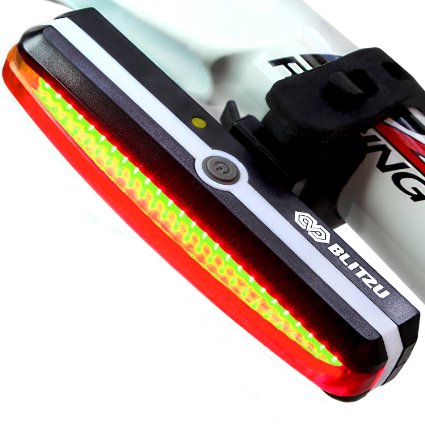 ULTRA BRIGHT Bike Light Blitzu Cyborg 168T USB Rechargeable Tail Light RED High Intensity Rear LED Accessories Fits on any Bicycles Helmets Waterproof Easy To install for Cycling Safety Flashlight