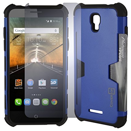 Alcatel One Touch Elevate Case, CoverON® [Smart Armor Series] Slim Phone Cover Corner Bumper   Grip   Card Slot Case For Alcatel One Touch Elevate - Blue & Black