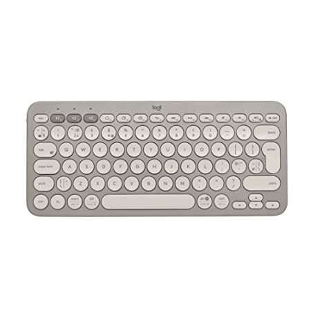 Logitech K380 Multi-Device Bluetooth Wireless Keyboard with Easy-Switch for Up to 3 Devices, Slim, 2 Year Battery-PC, Laptop, Windows, Mac, Chrome OS, Android, iPadOS, Apple TV - Sand