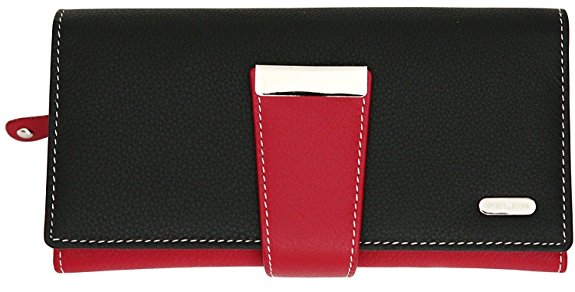 RFID Genuine Leather Ladies Soft Wallet Large Capacity Purse Womens Multi 24 Card Slot
