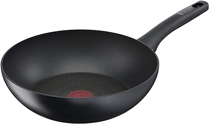 T-fal G26519 Frying Pan, 11.0 inches (28 cm), Deep Type, Wok, IH Compatible with Gas Stoves, Induction Hard Titanium Unlimited Wok Pan, Non-Stick, Black