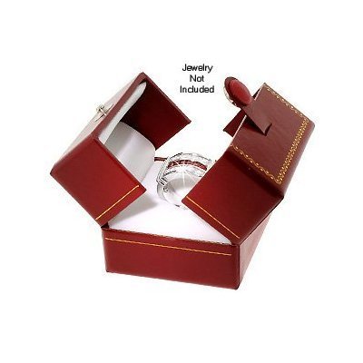 Classic Cartier Design Leatherette Red Double Doors Ring Gift Box