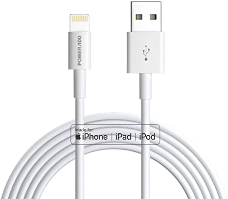 POWERADD Lightning Cable 6.6ft MFI Certified iPhone Charger USB Charging/Sync Lightning Cord 8 Pins Compatible with iPhone SE 11 11 Pro 11 Pro Max Xs MAX XR X 8 7 6S 6 5, iPad and More