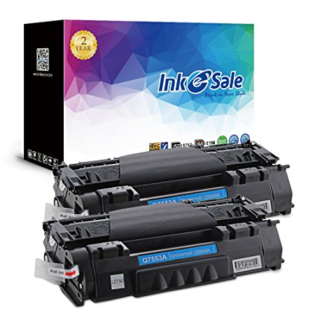 INK E-SALE Q5949A 49A Q7553A 53A Toner Cartridge for HP LaserJet 1160 1320 1320N 3390 3392 P2015, 2 Pack