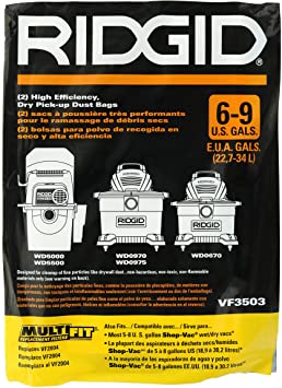 Ridgid VF3503 Bags for 6-9 Gallon Ridgid Vacuums