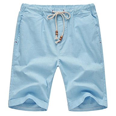 Aiyino Men's Linen Casual Classic Fit Short