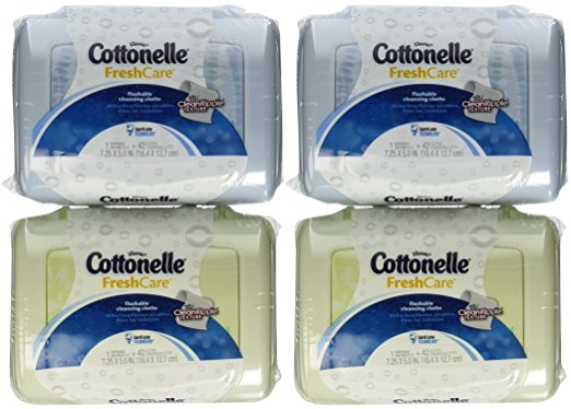 Cottonelle Fresh Folded Moist Wipes 4 Tubs of 42
