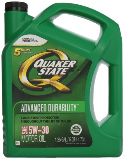 Quaker State 550038280 Advanced Durability 5W-30 Motor Oil (SN/GF-5)  5qt jug