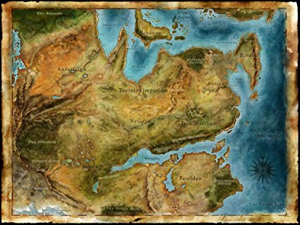 Thedas Map Dragon Age Fabric Cloth Rolled Wall Poster Print -- Size: (32" x 24" / 17" x 13")