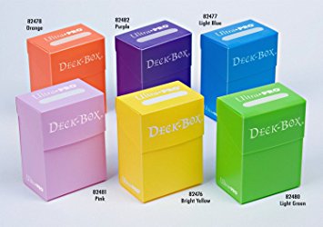Set of Six New Ultra-Pro Deck Boxes (Incl. Orange, Purple, Light Blue, Pink, Yellow, Light Green) For Magic/Pokemon/YuGiOh Cards