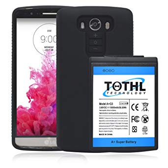 LG G3 Extended Battery, TQTHL [10000mAh] Extended Battery with Black Protection Cover Case (More than 3X Extra Battery Power) for LG G3 All Versions [24 Month Warranty]