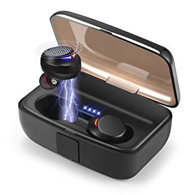 Wireless Headphones, 120H Playtime, IPX8 Waterproof Bluetooth 5.0 Headphones,True Wireless Earphones Earbuds with Mic, 3000mAh Charging Box, CVC 8.0 Noise Cancelling, 3D HiFi Stereo Sound
