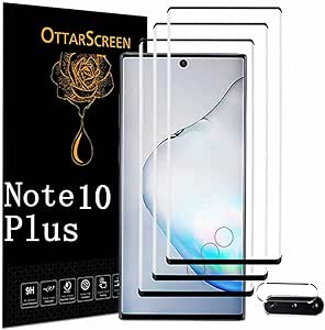 Galaxy Note 10 Plus Screen Protector, 3 Pack Tempered Glass Screen Protector【3 1 Pack 】1 Pack Camera Lens Protector, 9H Hardness Tempered Glass Screen Protector for Samsung Galaxy Note 10  Plus