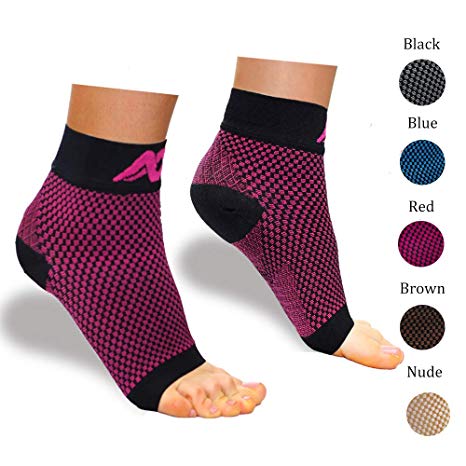 Compression Foot Sleeves for Men & Women - Best Plantar Fasciitis Socks with Arch Support