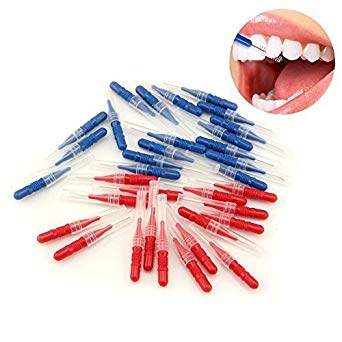 LKE 50pcs/pack Interdental Brush Tooth Flossing Head Oral Dental Hygiene Brush Tooth Cleaning Tool Tooth Cleaning Tool