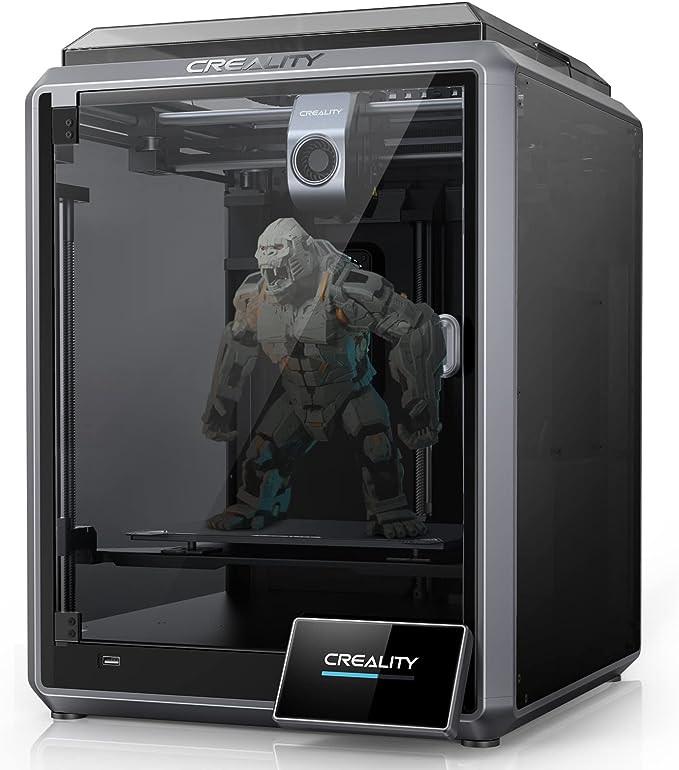 Creality K1 3D Printer Upgrade with 600mm/s Printing Speed 300°C High-Temperature Nozzle Direct Extruder Hands-Free Auto Leveling Dual Z Axes Stable Cube Frame 8.66x8.66x11.02in