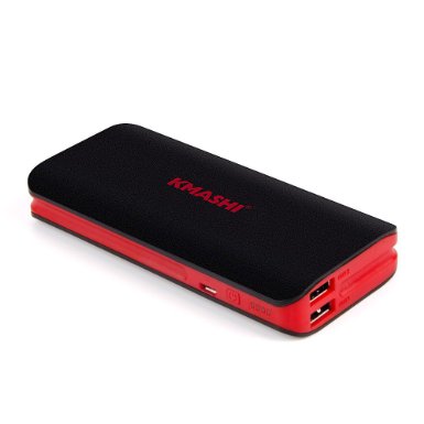 KMASHI 10000mAh External Battery Power Bank Portable Charger Backup Pack with Powerful Dual USB 31A Output and 2A Input For iPhone 6s 6 Plus iPad and Samsung Galaxy and More