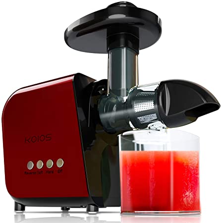 [Upgraded] KOIOS Juicing Machine, 2020 Masticating Slow Juicer Extractor, Cold Press Juicer with Quiet Motor & High Juice Yield, E-Recipes for Vegetables and Fruits, Easy to Clean with Brush