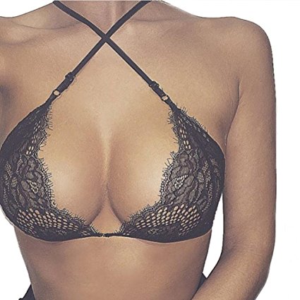 Bra Top,BeautyVan Women Hollow Translucent Underwear Wrapped Chest Sheer Lace Vest Strap Lingerie