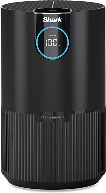 Shark HP100C Air Purifier with Nanoseal HEPA, Cleansense IQ, Antimicrobial & Odor Lock, Cleans up to 500 Sq. Ft, Black