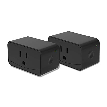 meross Smart Plug Mini, WiFi Outlet, Alexa and Google Assistant Support, App Control, Timer Function, No Hub Needed, 16A, FCC & ETL Certified - Black 2 Pack