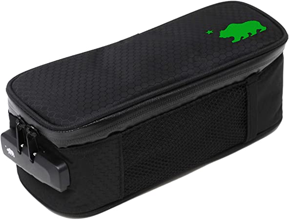 Cali Crusher 100% Smell Proof Soft Case w/Combo Lock (9.5in x 4in x 3.5in) (Black/Green)