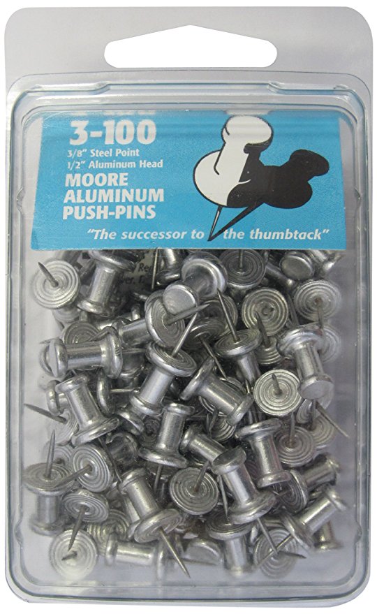 Moore Push-Pin 3-100 Aluminum Push Pins