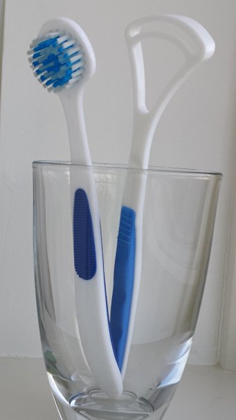 Double Action! The Best Tongue Scraper   Tongue Brush Combination Set, Eliminates Bad Breath (Halitosis) Causing Bacteria, Improves Oral Hygiene, Fresh and Clean Mouth! Easy to Use, Durable Tongue Cleaner.