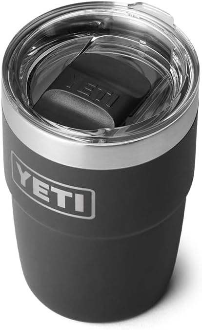 YETI Rambler 8 oz Stackable Cup, Stainless Steel, Vacuum Insulated Espresso Cup with MagSlider Lid, Black