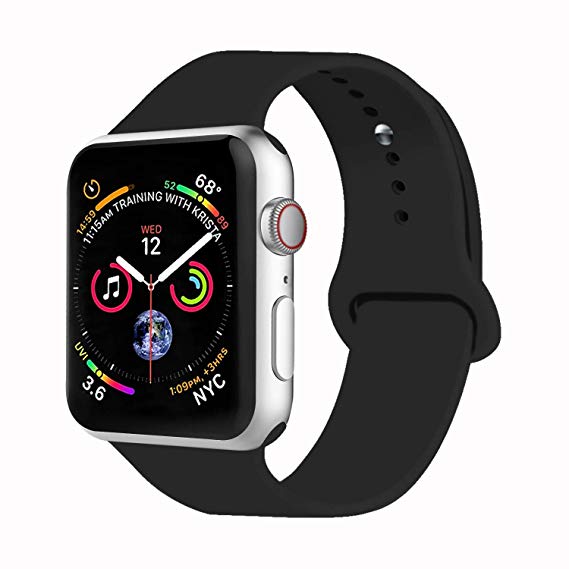 VATI Sport Band Compatible with Apple Watch Band 38mm 42mm 40mm 44mm, Soft Silicone Strap Replacement Bands Compatible with iWatch Series 4, Series 3/2/1 S/M M/L