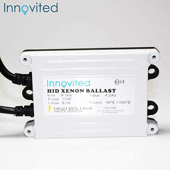 Innovited 55w Ac HID Slim Digital Ballast for H1 H3 H4 H7 H10 H11 9005 9006 D2r D2s Universal Fit
