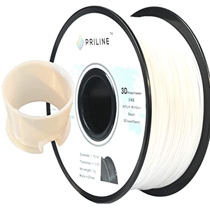 PRILINE Polycarbonate 1kg 1.75mm 3D Printer Filament, Dimensional Accuracy  /- 0.03 mm,White