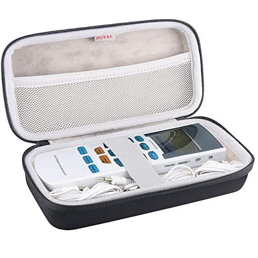 BOVKE Hard EVA Travel Case for FDA Cleared HealthmateForever YK15AB TENS Unit Electronic Pulse Massager Tennis Elbow, Black