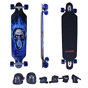 Slendor 41" X 9.5" Maple Drop Through Longboard Complete Skateboard