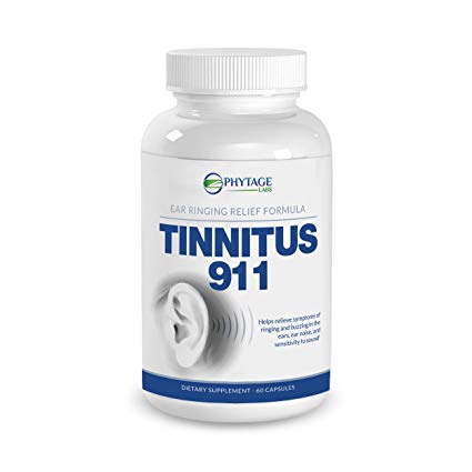 Tinnitus 911 - Phytage Labs (Official) - Tinnitus Relief Supplement – Natural Stop Tinnitus Solution - Relieves Ear Ringing, Buzzing, Clicking - 60 Capsules