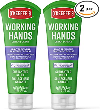 O'Keeffe's Working Hands Night Treatment Hand Cream, 7 oz Tube, (Pack of 2)