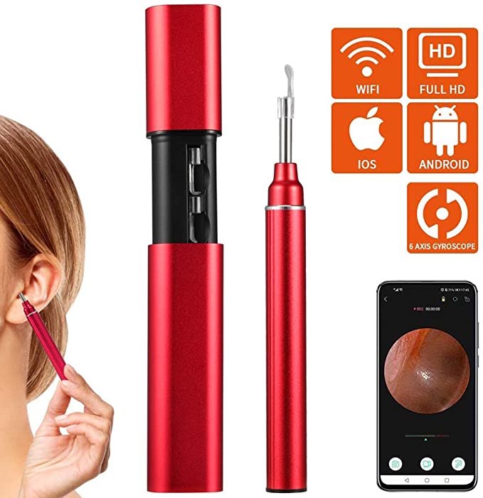 CrazyFire Wireless Otoscope, Newest 3.9mm Ear Endoscope Wax Removal Tool, HD WiFi Otoscope with 6 LED Lights, Digital Ear Inspection Camera for Android Smart Phones/iOS Device