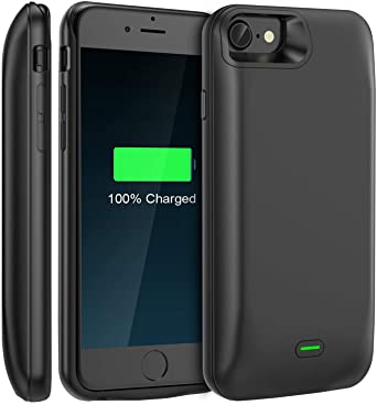 LoHi Battery Case, Available for 4.7'' iPhone 6/6s/7/8, 5200mAh Ultra Slim Extended Battery Rechargeable Protective Portable Charger Support Headphones (Black)