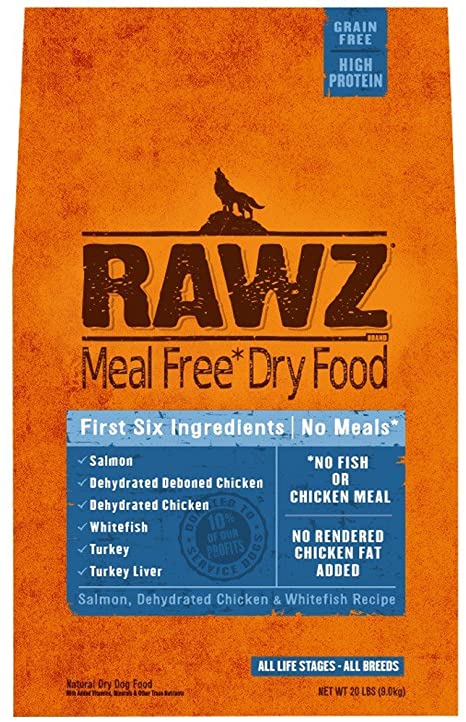 Rawzreg; Meal Free Dry Dog Food Salmon, Dehydrated Chicken Whitefish Recipe (20 Lb)