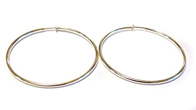 Clip-on Earrings Clip Hoop Earrings Gold or Silver Plated Hypoallergenic Hoop Clip Earrings 3 Inch