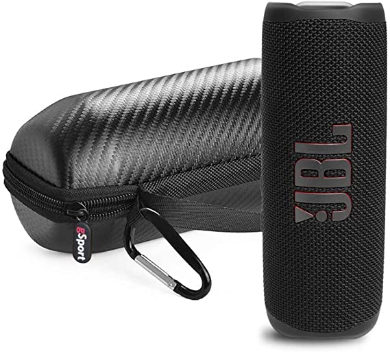 JBL FLIP 6 Waterproof Portable Speaker Bundle with gSport Carbon Fiber Case (Black)