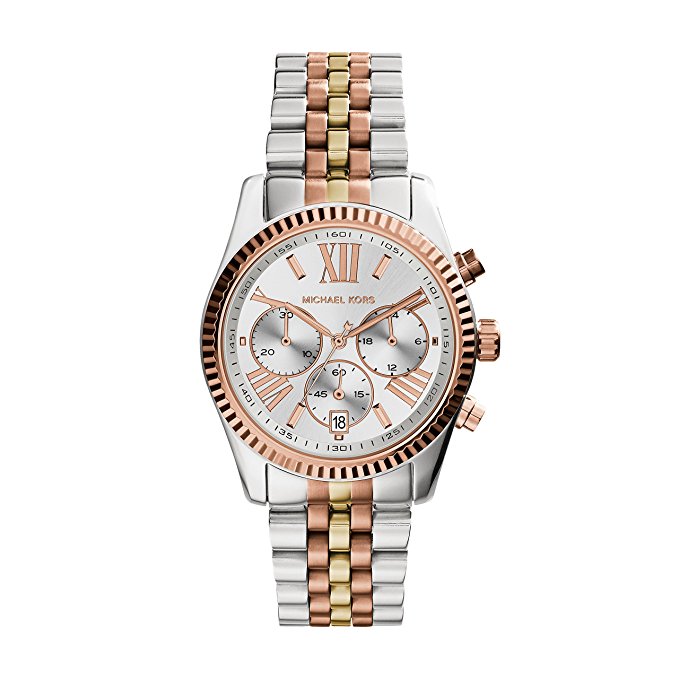 Michael Kors Women's Lexington Triology Watch, Rose Gold/Silver/Yellow Gold, One Size