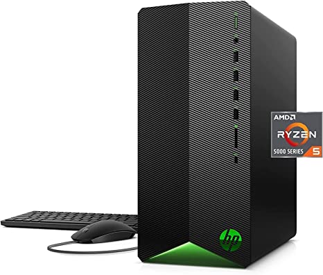 HP 2022 Newest Pavilion Gaming Desktop PC, AMD Ryzen 5 5600G (Beat i5-12400F), AMD Radeon RX5500, 32GB RAM, 1 TB SSD, Wired Mouse and Keyboard, Bundle with Cefesfy