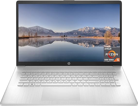 HP 2023 Newest 17 Laptop, 17.3" FHD IPS Display, AMD Ryzen 5 5500U (Beat i7-11370H), 16GB RAM, 1TB SSD, AMD Radeon Graphics, Bluetooth, Webcam, HDMI, Windows 11 Home in S Mode, Natural Silver