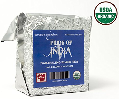 Pride Of India - Organic Darjeeling Black Tea, Half Pound Full Leaf