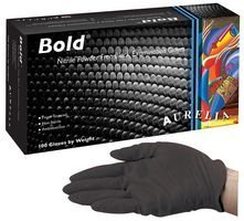 Bold 73999 Nitrile Powder Free Examination Glove, 5 mL, Extra Large, Black (Pack of 100)